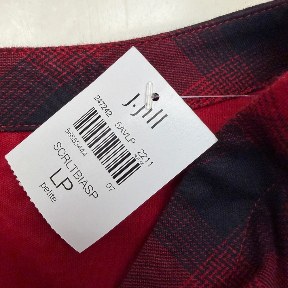 J. Jill black/red checked tunic - SIMPLY SUPIMA
SCOOP-NECK TUNIC - petite L NWT - Picture 6 of 8